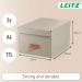 Leitz Puro Storage Box with Lid Medium 17L Beige 100% Recycled Card Pack of 2 - 61490012 70944AC