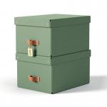 Leitz Puro Storage Box with Lid Medium 17L Green 100% Recycled Card Pack of 2 - 61490050 70951AC