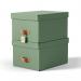 Leitz Puro Storage Box with Lid Medium 17L Green 100% Recycled Card Pack of 2 - 61490050 70951AC