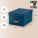 Leitz Puro Storage Box with Lid Medium 17L Blue 100% Recycled Card Pack of 2 - 61490068 70958AC
