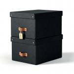 Leitz Puro Storage Box with Lid Medium 17L Black 100% Recycled Card Pack of 2 - 61490095 70965AC
