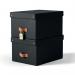 Leitz Puro Storage Box with Lid Medium 17L Black 100% Recycled Card Pack of 2 - 61490095 70965AC
