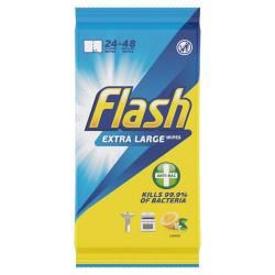 Cheap Stationery Supply of Flash Antibacterial Wipes Extra Large Lemon (Pack 24) 71142CP Office Statationery