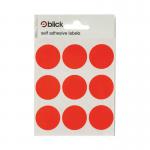 Blick Labels Circles Fluorescent Red 29mm 36 Labels x20 (Pack 720) - RS005155 71560LM