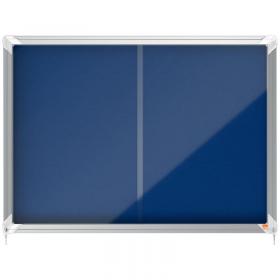 Nobo Premium Plus Blue Felt Lockable Noticeboard Display Case 8 x A4 925x668mm 1902565 72010AC