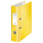 Leitz 180 WOW Lever Arch File Laminated Paper on Board A4 80mm Spine Width Yellow (Pack 10) 10050016 72031AC