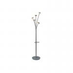 ALBA Festival Coat Stand 5 Pegs Silver Grey and Light Wood - PMFESTW M 72162AL