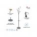 ALBA Festival Coat Stand 5 Pegs Silver Grey and Light Wood - PMFESTW M 72162AL