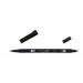 Tombow ABT Dual Brush Pen Water Based Brush Pen with Two Tips Black (Single Pen) - 4 for the Price of 3 - ABT-N15X4 72302XX