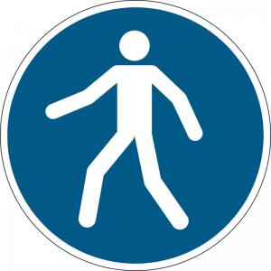 Durable Adhesive ISO Use Walkway Sign Safety Floor Sticker 43cm -