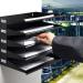 5-Tier Recycled Metal Sorting Rack with Optional Wall Mounting Black - 336001 72778DR