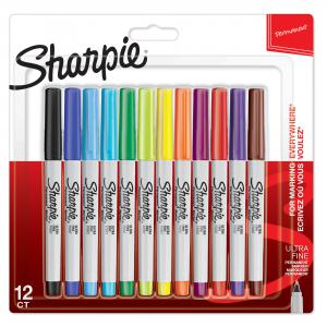 Sharpie Permanent Marker Ultra Fine Tip 0.5mm Line Assorted Colours