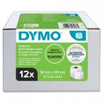 Dymo LabelWriter Shipping Label or Name Badge 54x101mm 220 Labels Per Roll White (Pack 12) - S0722420 73032NR