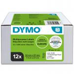 DYMO LabelWriter Self-Adhesive Easy-Peel Multi-Purpose Labels 32mm x 57mm White 12 Rolls of 1000 (12000 Labels) - 2093095 73053NR