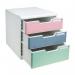 Exacompta AutentiK Modular A4 3 Drawers White Assorted - 325303D 73247EX