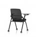 Capra Mesh Back Folding Training Chair With Writing Table Black Fabric Seat - BR000322 73422DY
