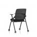 Capra Mesh Back Folding Training Chair With Writing Table Black Fabric Seat - BR000322 73422DY