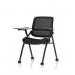 Capra Mesh Back Folding Training Chair With Writing Table Black Fabric Seat - BR000322 73422DY