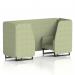 Brixworth Burnish 2 Seater Booth with Black Legs in Rivet Fabric Panels and Sofa - SF000512 73555DY