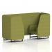Brixworth Olive 2 Seater Booth with Black Legs in Rivet Fabric Panels and Sofa - SF000515 73576DY