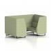 Brixworth Burnish 4 Seater Booth with Black Legs in Rivet Fabric Panels and Sofa - SF000992 73597DY