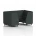 Brixworth Charcoal 4 Seater Booth with Black Legs in Rivet Fabric Panels and Sofa - SF000993 73604DY