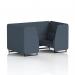 Brixworth Crucible 4 Seater Booth with Black Legs in Rivet Fabric Panels and Sofa - SF000994 73611DY