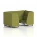 Brixworth Olive 4 Seater Booth with Black Legs in Rivet Fabric Panels and Sofa - SF000995 73618DY
