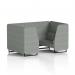 Brixworth Prime 4 Seater Booth with Black Legs in Rivet Fabric Panels and Sofa - SF000996 73625DY