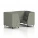 Brixworth Vitreous 4 Seater Booth with Black Legs in Rivet Fabric Panels and Sofa - SF000997 73632DY