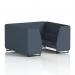 Brixworth Crucible 6 Seater Booth with Black Legs in Rivet Fabric Panels and Sofa - SF001474 73646DY