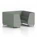 Brixworth Prime 6 Seater Booth with Black Legs in Rivet Fabric Panels and Sofa - SF001476 73660DY