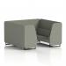 Brixworth Vitreous 6 Seater Booth with Black Legs in Rivet Fabric Panels and Sofa - SF001477 73667DY