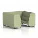 Brixworth Burnish 6 Seater Booth with Black Legs in Rivet Fabric Panels and Sofa - SF001472 73681DY