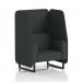 Brixworth Charcoal 1 Seater Open Booth with Black Legs in Rivet Fabric Panels and Sofa - SF001953 73695DY
