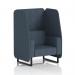 Brixworth Crucible 1 Seater Open Booth with Black Legs in Rivet Fabric Panels and Sofa - SF001954 73702DY