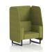 Brixworth Olive 1 Seater Open Booth with Black Legs in Rivet Fabric Panels and Sofa - SF001955 73709DY