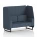 Brixworth Crucible 2 Seater Open Booth with Black Legs in Rivet Fabric Panels and Sofa - SF002074 73737DY