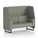 Brixworth Vitreous 2 Seater Open Booth with Black Legs in Rivet Fabric Panels and Sofa - SF002077 73758DY