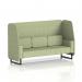 Brixworth Burnish 3 Seater Open Booth with Black Legs in Rivet Fabric Panels and Sofa - SF002192 73765DY
