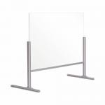 Bi-Office Desk Protective Divider Screen Glass 1000x850mm Clear DSP713041 73774BS