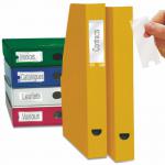 The image shows a pack of 6 self-adhesive label holders and inserts. They are made of polypropylene and measure 62x150mm. The label holders are from the brand ValueX and are part of their Filing Accessories line. The label holders have a clear, transparent look with a sleek and simple design. Each holder has a built-in slot for inserting labels, making it easy to organize and label files and documents. The adhesive backing ensures a secure attachment to surfaces. The overall appearance is professional and practical.