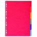 Exacompta Forever Recycled Divider 6 Part A4 220gsm Card Vivid Assorted Colours - 2006E 74180EX