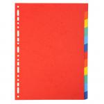 Exacompta Forever Recycled Divider 12 Part A4 220gsm Card Vivid Assorted Colours - 2012E 74194EX