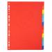 Exacompta Forever Recycled Divider 12 Part A4 220gsm Card Vivid Assorted Colours - 2012E 74194EX