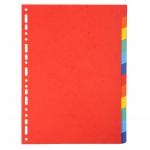 Exacompta Forever Recycled Divider 12 Part A4 220gsm Card Vivid Assorted Colours - 2012E 74194EX