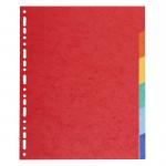 Exacompta Forever Recycled Divider 6 Part A4 Extra Wide 220gsm Card Vivid Assorted Colours - 2106E 74201EX