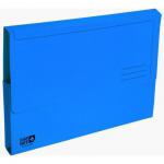 Exacompta CleanSafe Document Wallet Manilla Foolscap Half Flap 400gsm Blue (Pack 5) - 47222E 74306EX