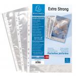 Exacompta Multi Punched Pocket Polypropylene A4 90 Micron Top Opening Clear (Pack 100) - 5900E 74432EX