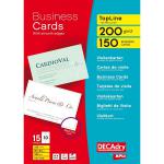 DECAdry TopLine Business Card Straight Corner 85x54mm 10 Per Sheet 200gsm White (Pack 150) - OCC3342 74456PL